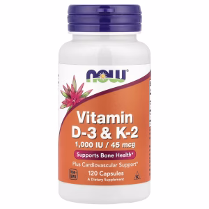 Vitamine D3 K2 Now Foods 120 gélules – Maroc